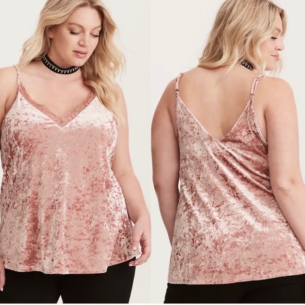 Torrid Dusty Quartz Lace Trim Velvet Balletcore‎ Cami